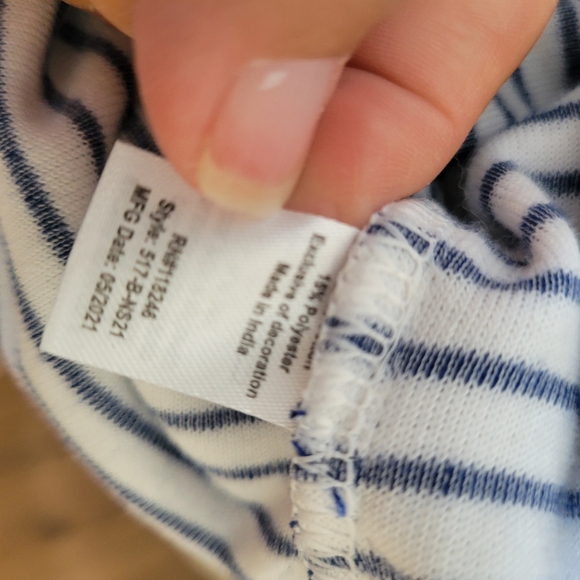 Cabana Life Essential Terry Navy and White Striped Tunic Cover Up Size Medium - Picture 9 of 10